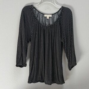 Michael Kors Black and White Polka Dot Blouse